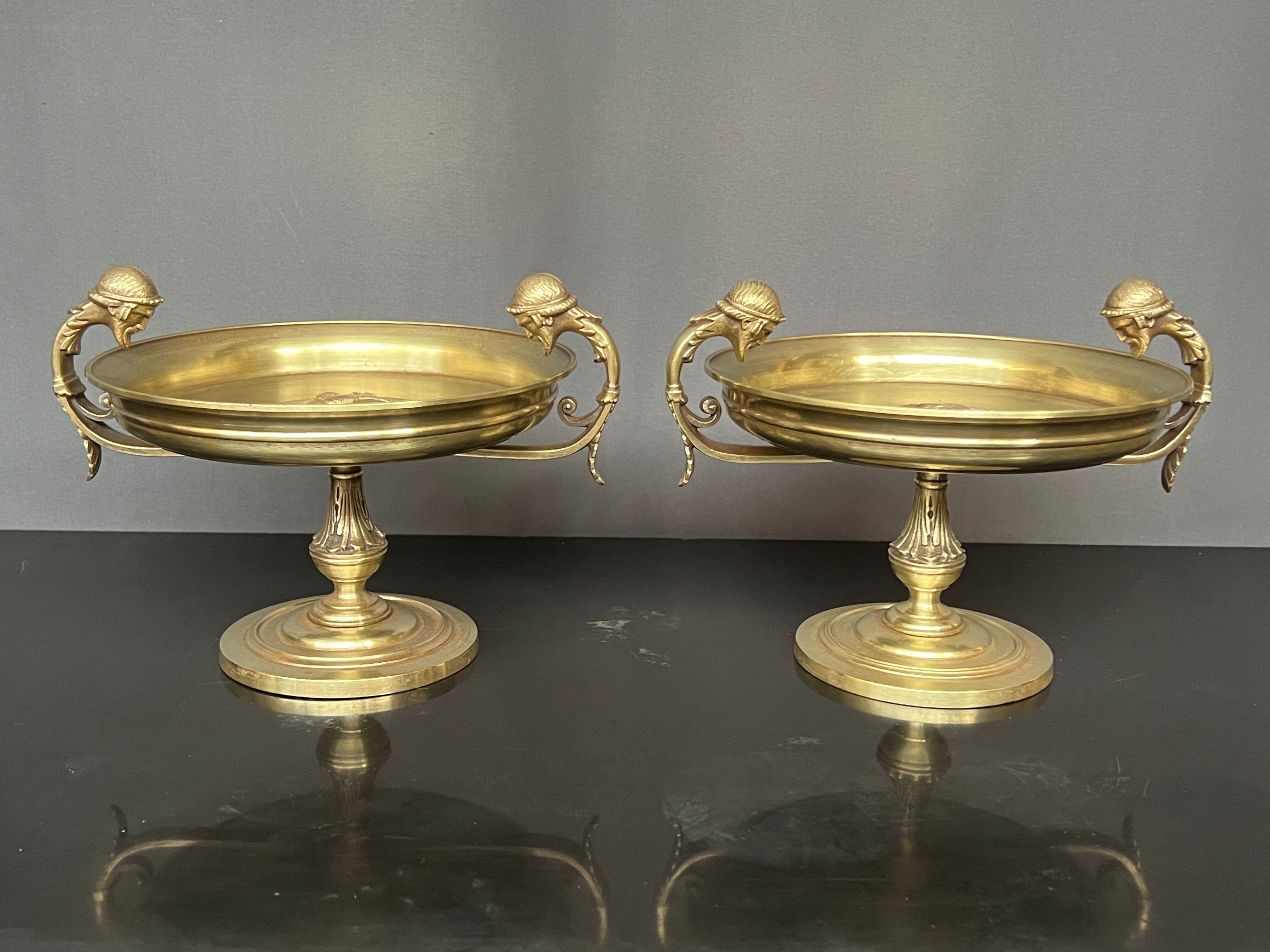 Pair of bronze sweet bowls.
