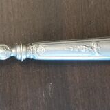 Old service spoon of alapaca and antler