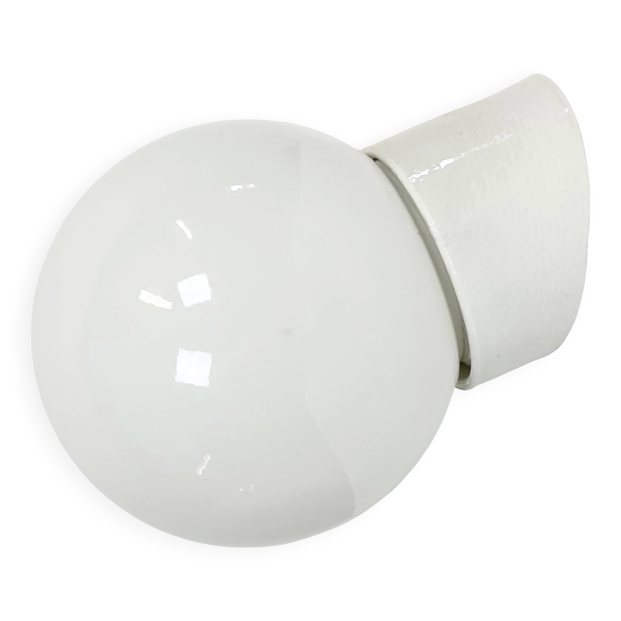 Applique murale vintage en porcelaine blanche, années 1970