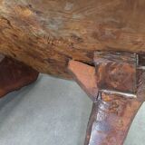 Brutalist coffee table in elm burl