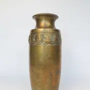 Art Nouveau Wrought and Hammered Brass Vase from WMF, Germany 1920s