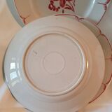 6 assiettes plates decor roses rouges