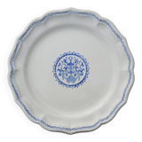 Antique Large Round Plate in Gien Earthenware - Rouen Decor