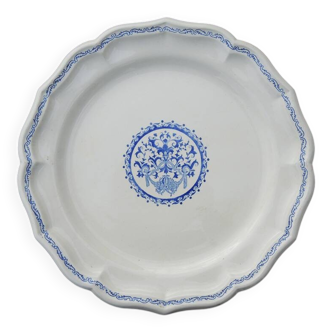 Ancienne Grande Assiette Ronde en Faïence de Gien - Décor Rouen