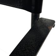 Chaise vintage en cuir et acier noir des années 1970