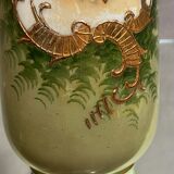 Opaline vase with fine nineteenth gold enamelled cartridge decoration