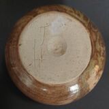 Vintage stoneware flower vase signed