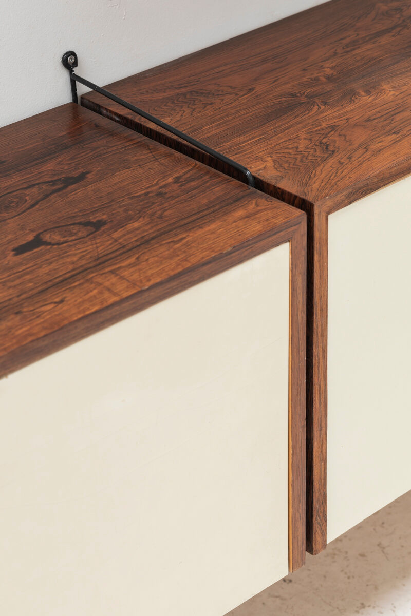 Floating 2-piece wall unit by Nisse Strinning for String, Sweden, 1950s