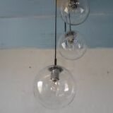 Ceiling light 3 globes in blown glass of the 1970s