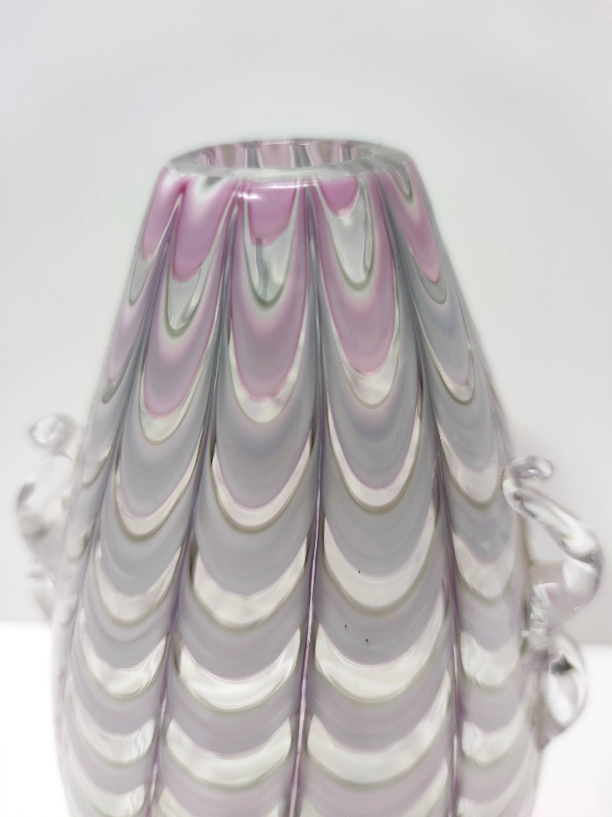 Lilac and Transparent Murano Glass Vase by Alberto Donà, Italy
