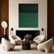 Minimalist green canvas "inside garden" signed Bodasca