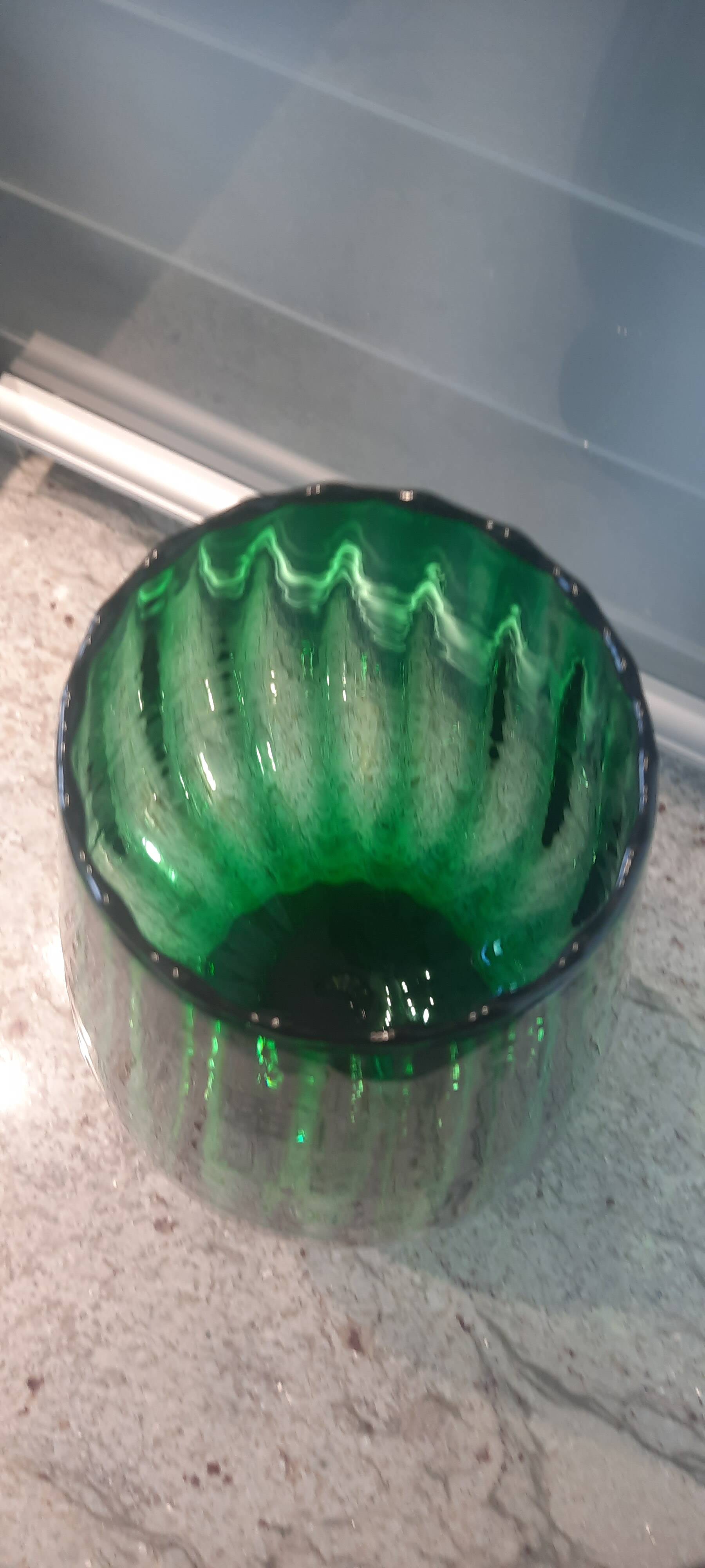 Vintage empoli crystal cup vase