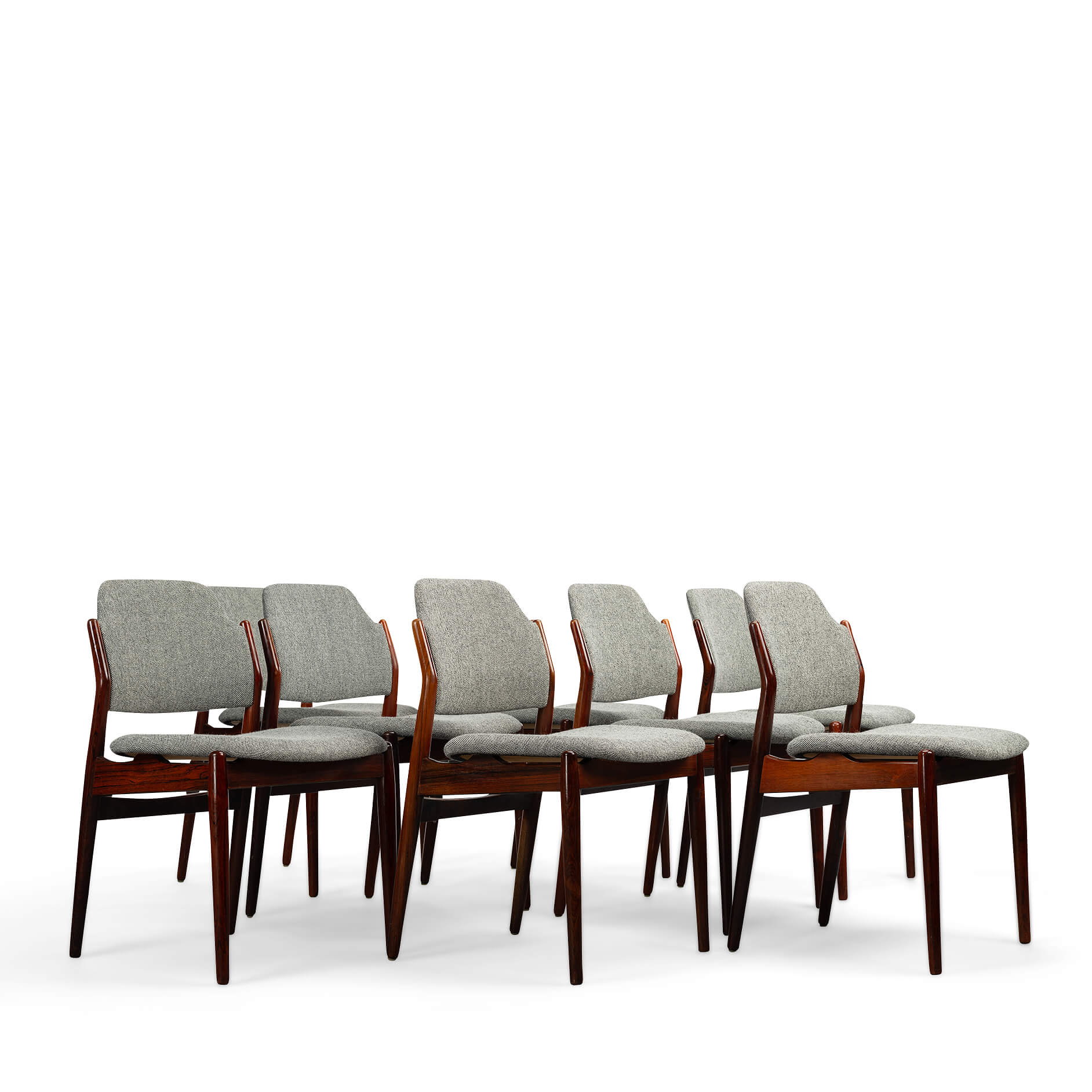Set de 8 chaises 62 en palissandre par Arne Vodder