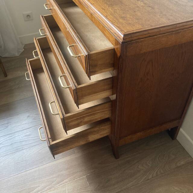 Vintage chest of drawers with compass feet