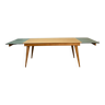 Vintage compass foot extendable table in oak