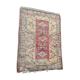 Turkish carpet handmade yellow background pink decoration, 127x91 cm