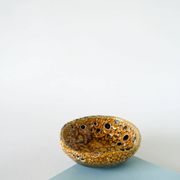 Ceramic vide-poche Fat Lava, yellow and black, 1970