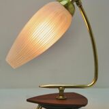 Vintage lamp with white glass lampshade and brass fitting
