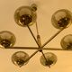 Italian Sciolari chandelier in brass, 6 burners with smoked glass, 1970
