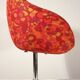 Vintage hull chair, multi-coloured floral fabric, Germany 1970s