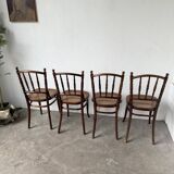 Set of 4 Fischel cane bistro chairs