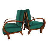 Pair of Artdeco restored armchairs by Jindrich Halabala