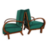 Pair of Artdeco restored armchairs by Jindrich Halabala