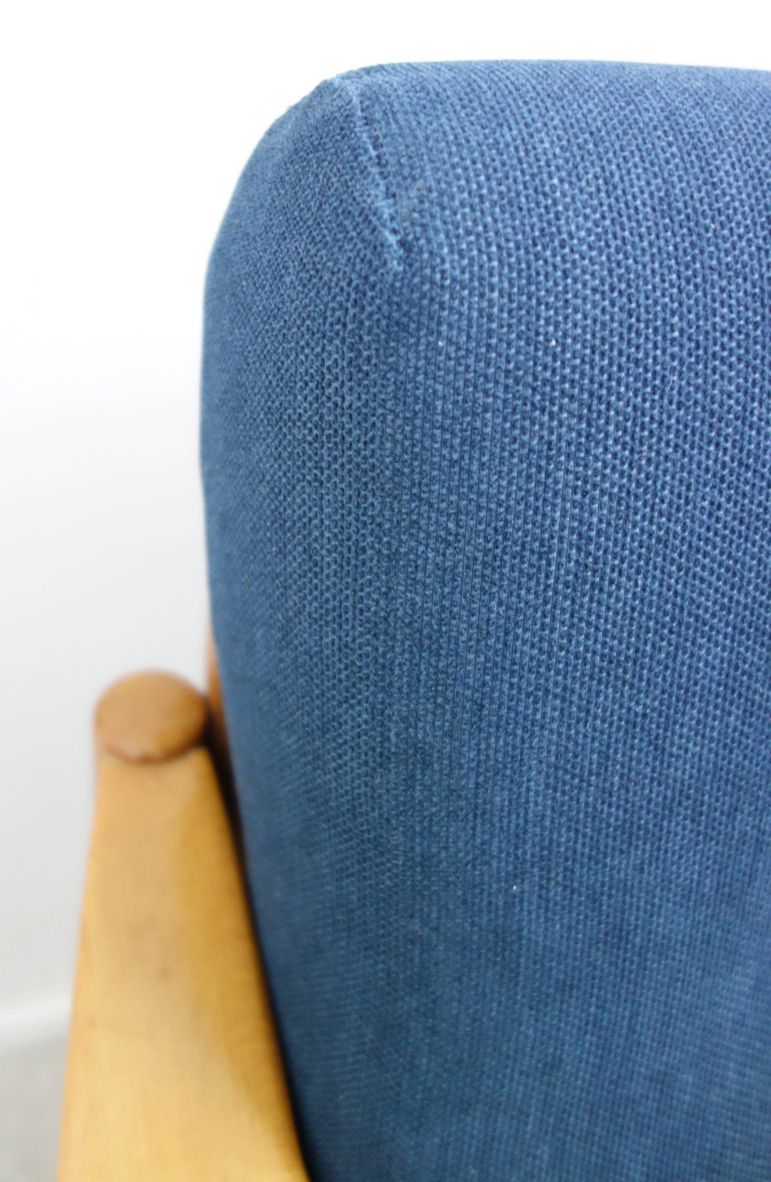 Walter knoll relax armchair 1960s in blue fabric