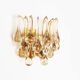 Gilt and crystal glass teardrop sconce by Christoph Palme