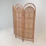 Italian rattan and wicker room divider 1960s