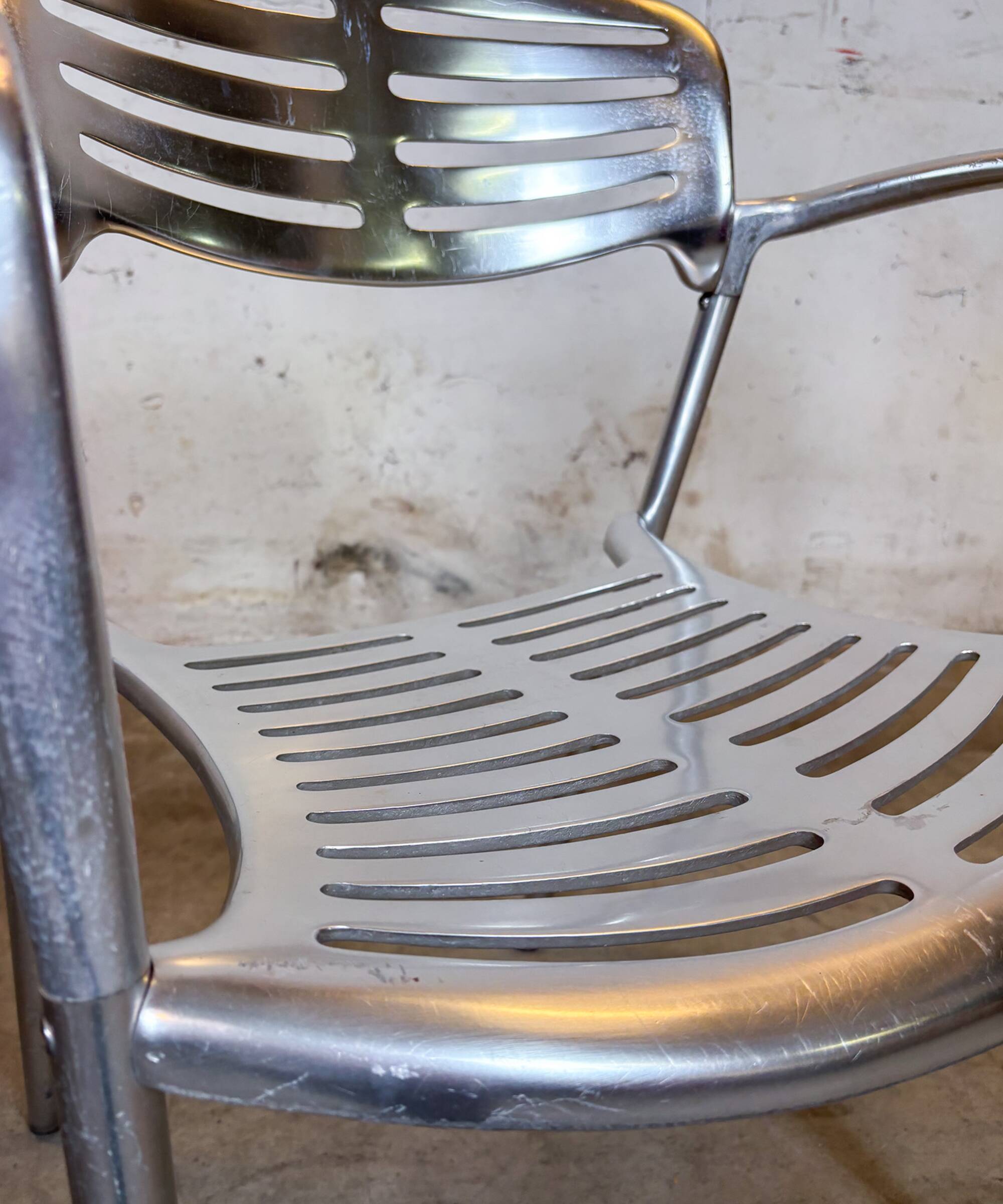 Work chair, designer chair Amat 3 Jorge Pensi Aluminum – Silver