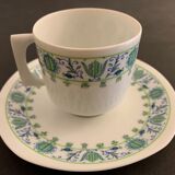 10 cups and 10 saucers in fine porcelain bernardaud cie, limoges for christofle, model eridan