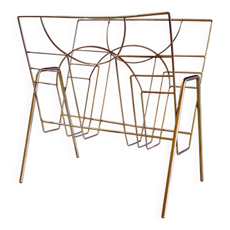 Art Deco style magazine rack in gilt metal - mid-20th century
