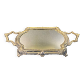 Plateau miroir en métal argenté