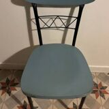 Unit or lot of 4 80s design chairs made in Italy designer Effezeta