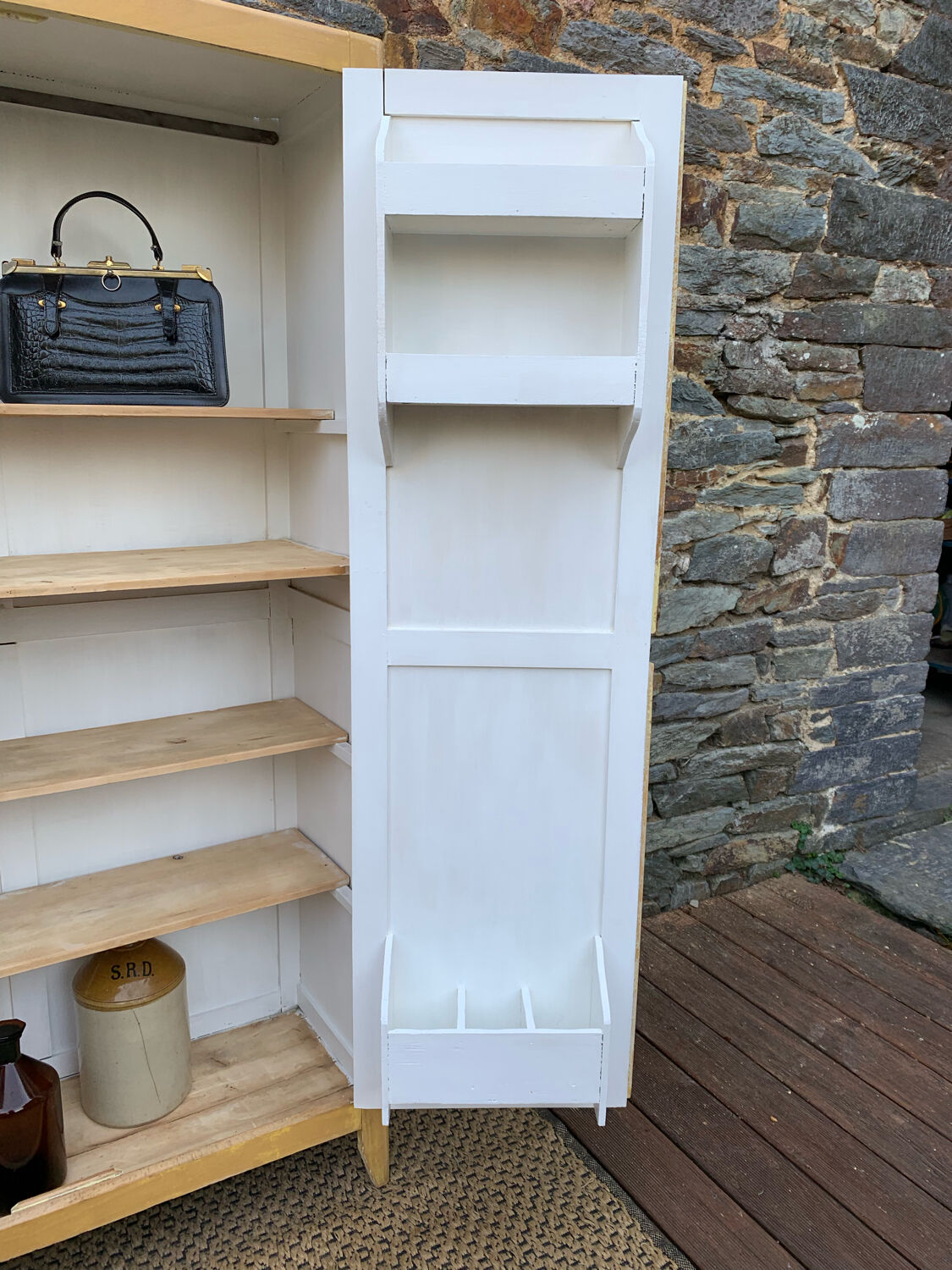 Parisian wardrobe in patinated wood