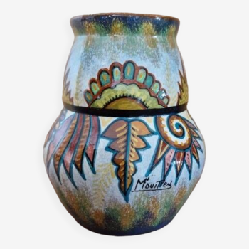 Quimper earthenware bulge vase - Decor by Maurice Fouillen (1928-2020) - 1970