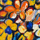 Modern bouquet and stained glass, knife oil signed