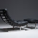 Fauteuil aved pouf de Roger de Winter, années 1960, Belqique