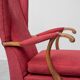 Pair of vintage armchairs attributed to Paolo Buffa in red fabric from the 1950s.
