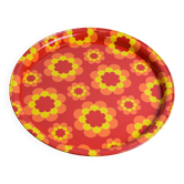 Plateau vintage fleur orange.