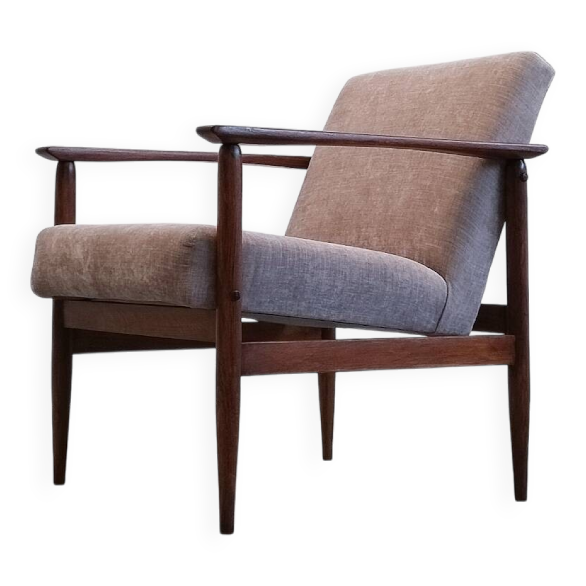 Mid-Century Easy Chair in Grey Upholstery, 1960s