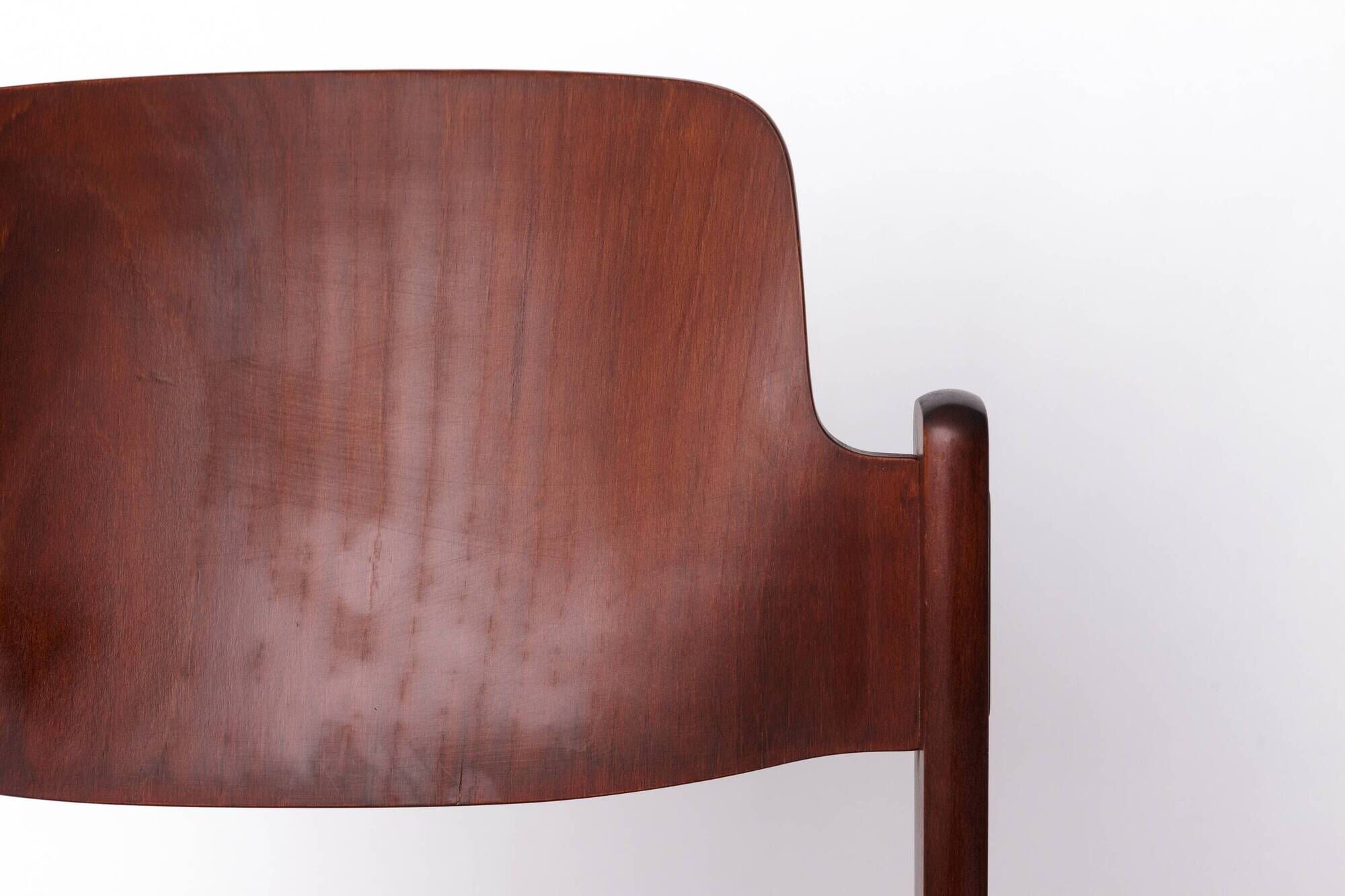 1 of 9 Vintage Lübke Stacking Chair, 1970s German Design, Dark Beech Wood