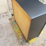 Vintage wooden black dresser metal handles