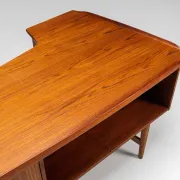 Peter Lovig Nielsen boomerang writing desk teak Lovig Denmark 1960