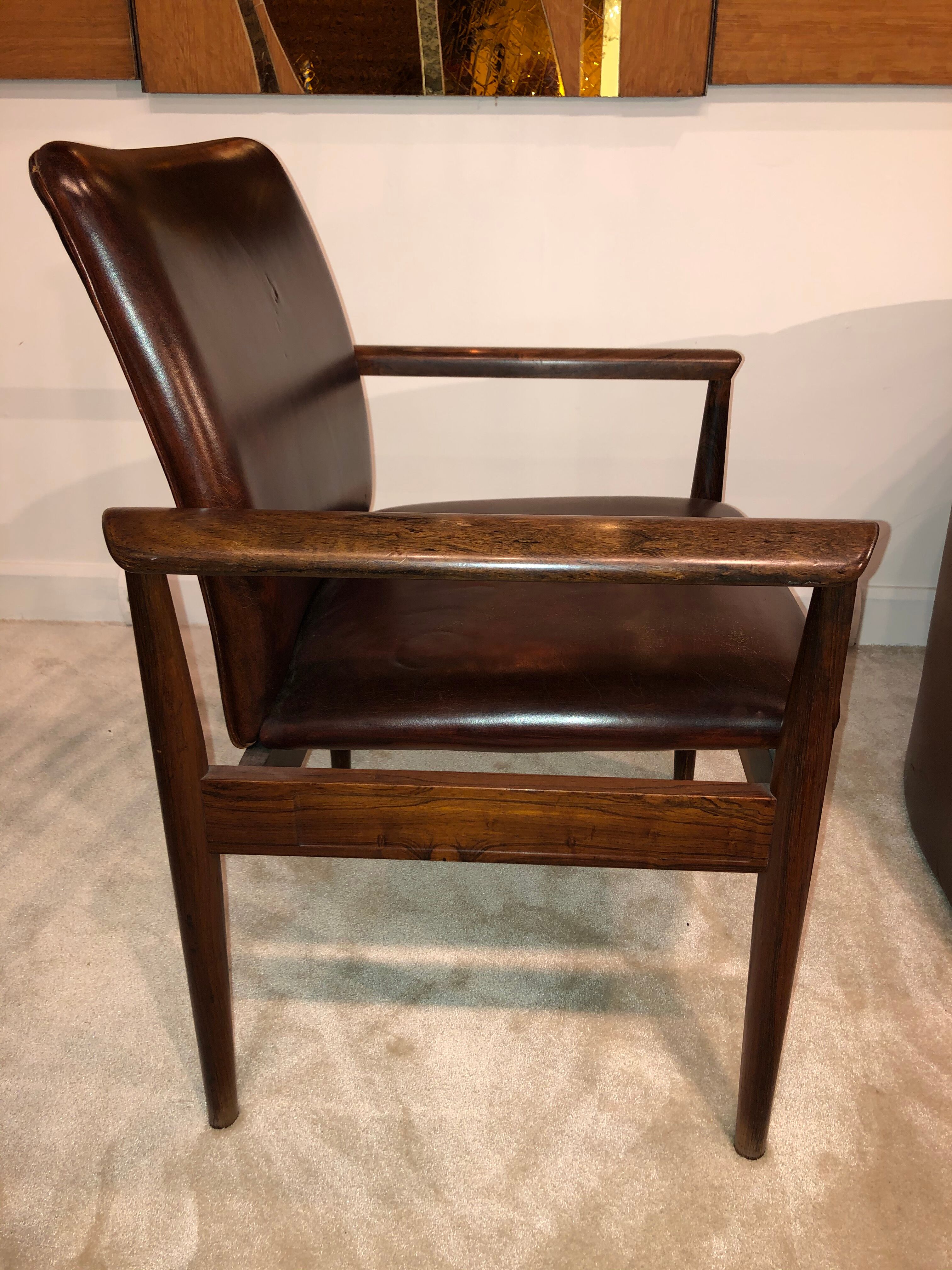 Finn Juhl's "Diplomat" armchair from the 1960s in solid rosewood and leather