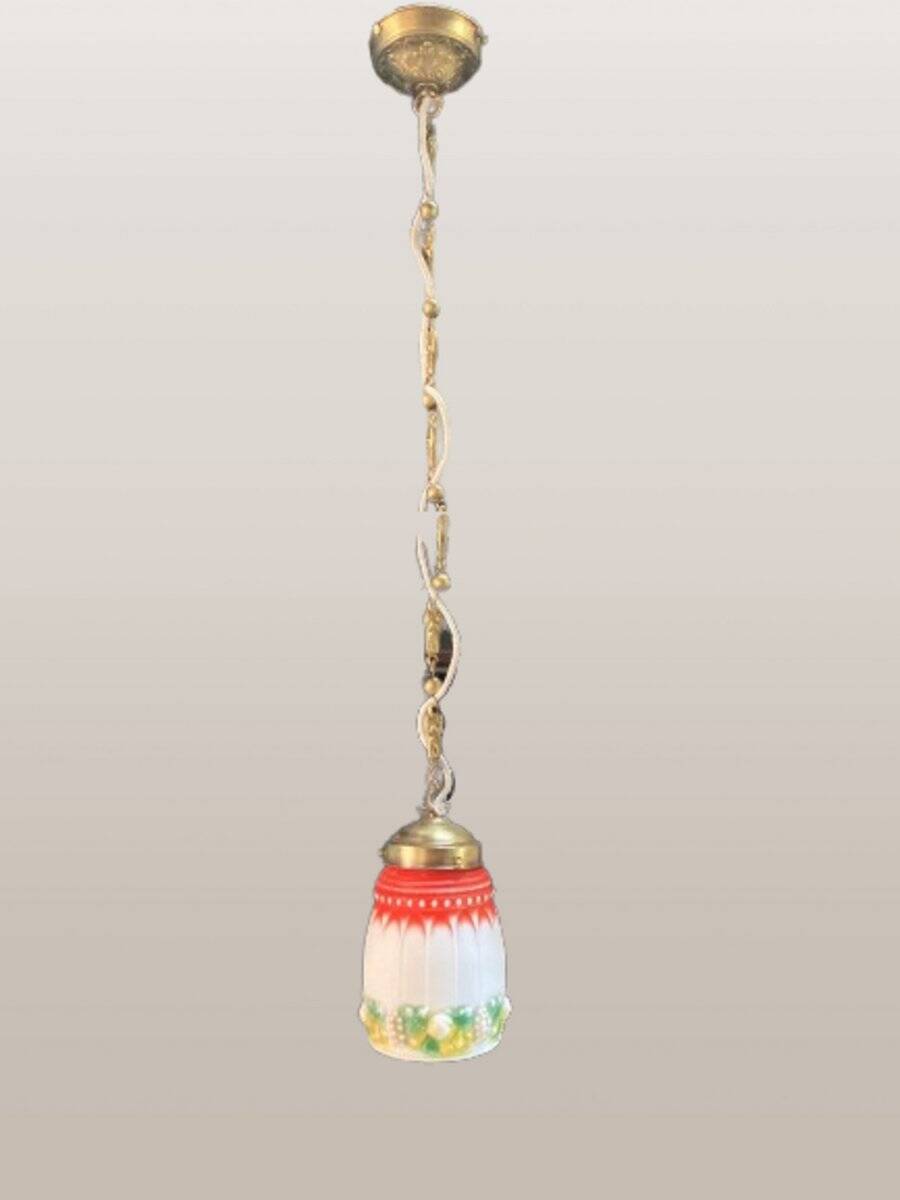 Ancienne lampe Art déco en verre, années 20