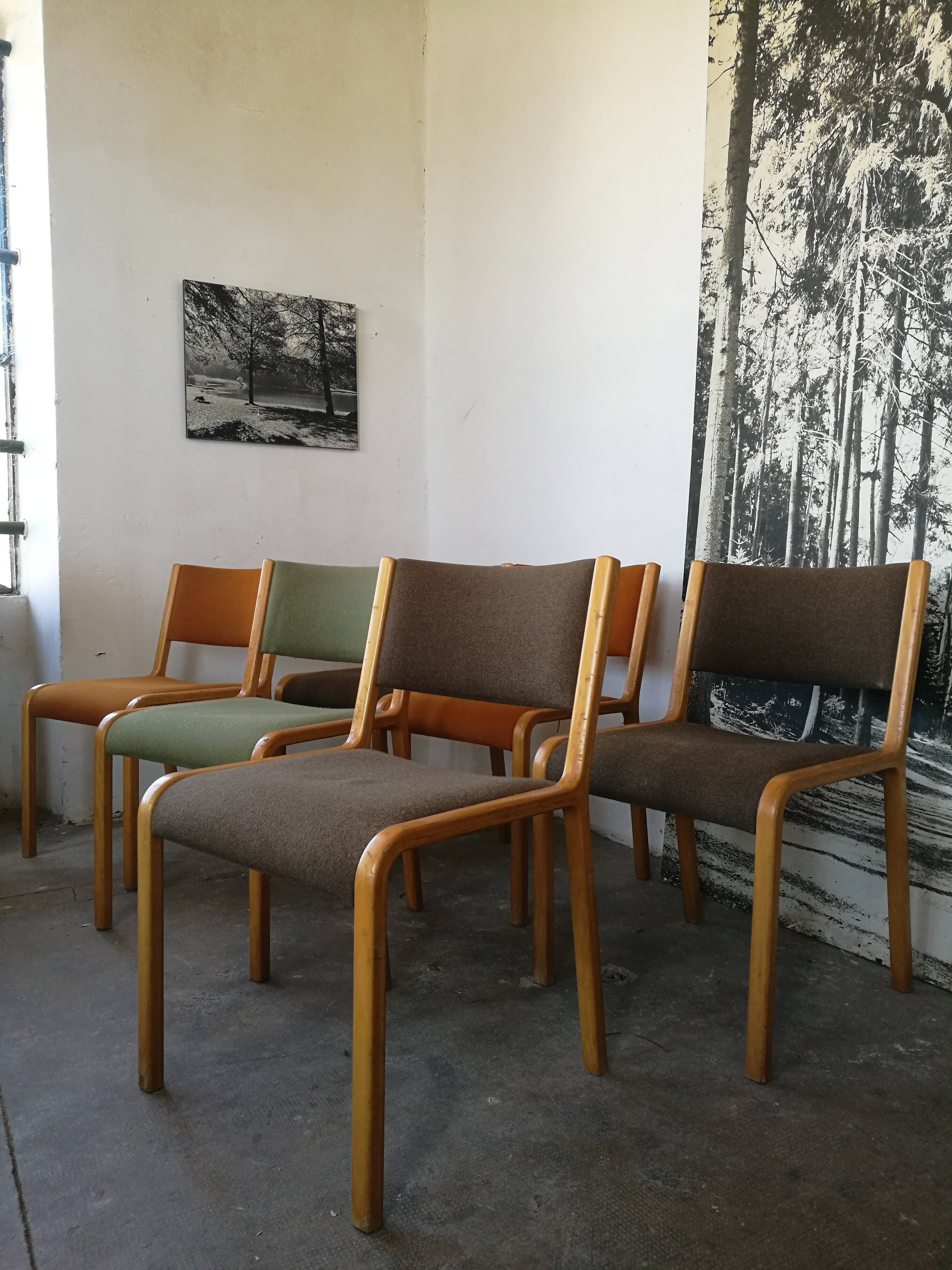 Set de 6 chaises scandinave plywood