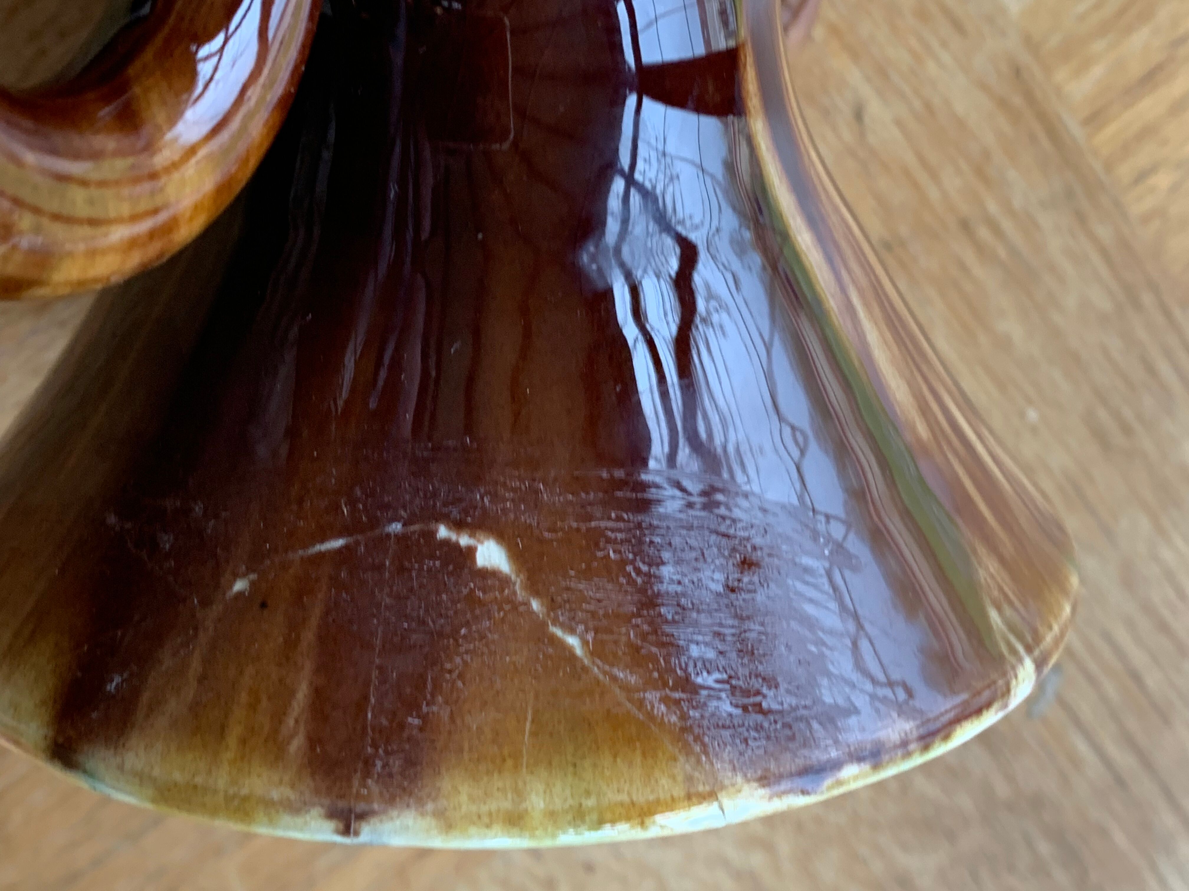 Amphora vase in glazed ceramic vallauris sign E.Covain vintage