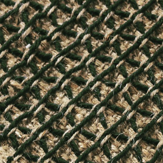 Carpet in jute and green cotton 120 x 170 cm